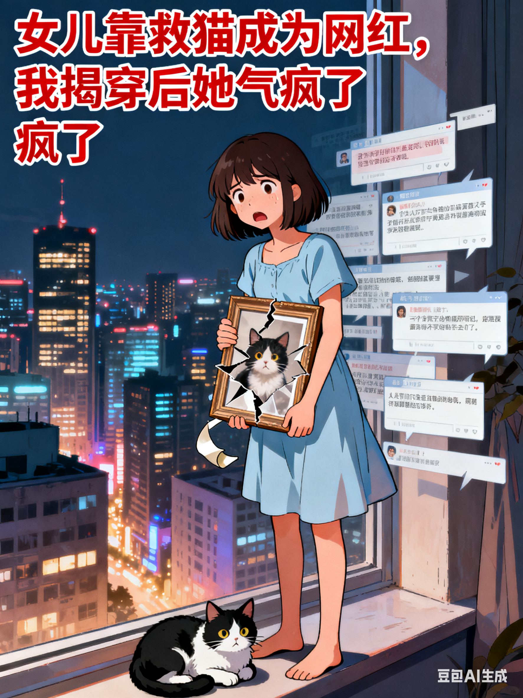 女儿靠救猫成为网红，我揭穿后她气疯了封面