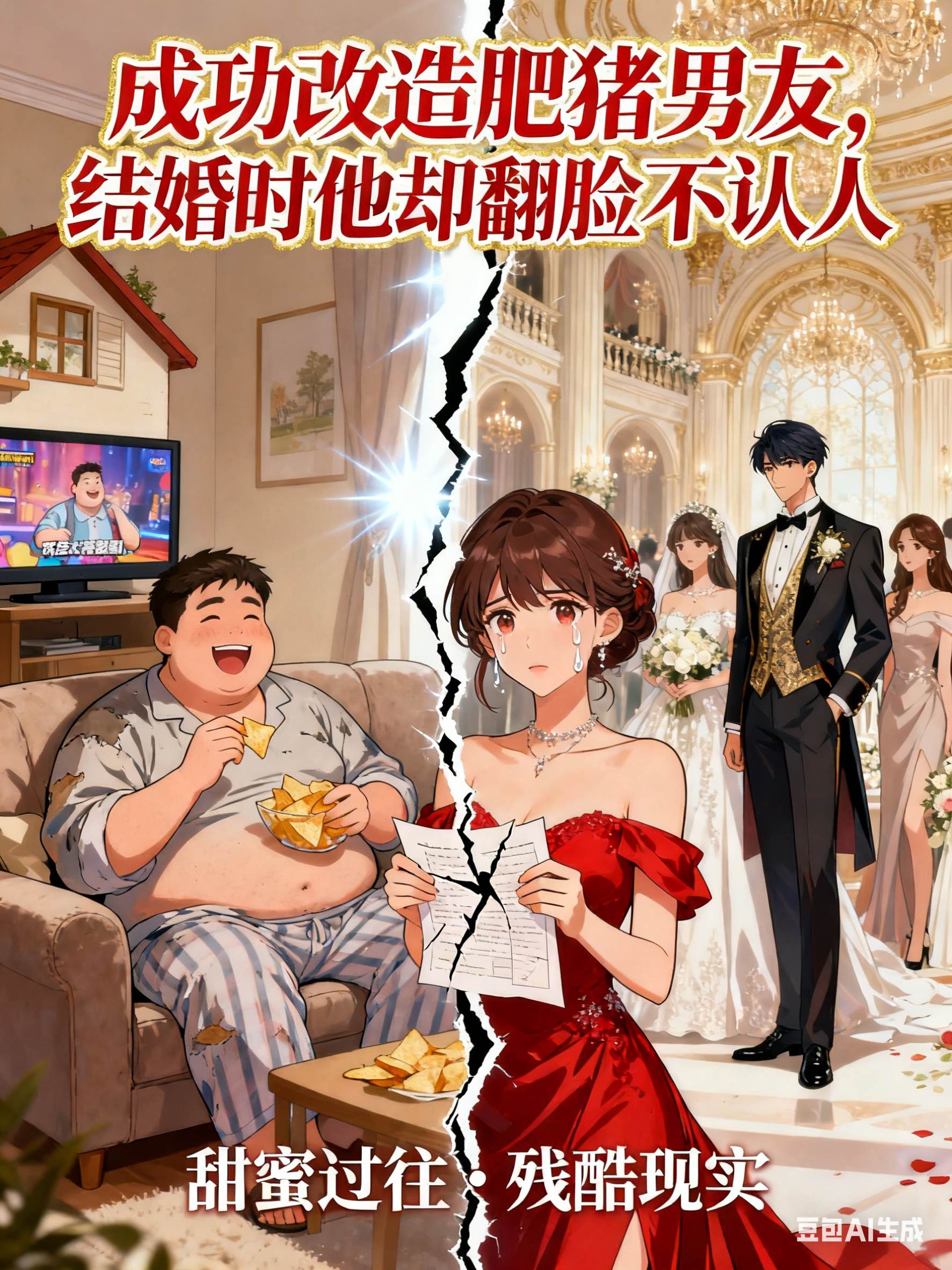 成功改造肥猪男友，结婚时他却翻脸不认人封面