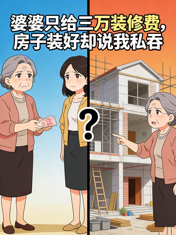 婆婆只给三万装修费,房子装好却说我私吞封面