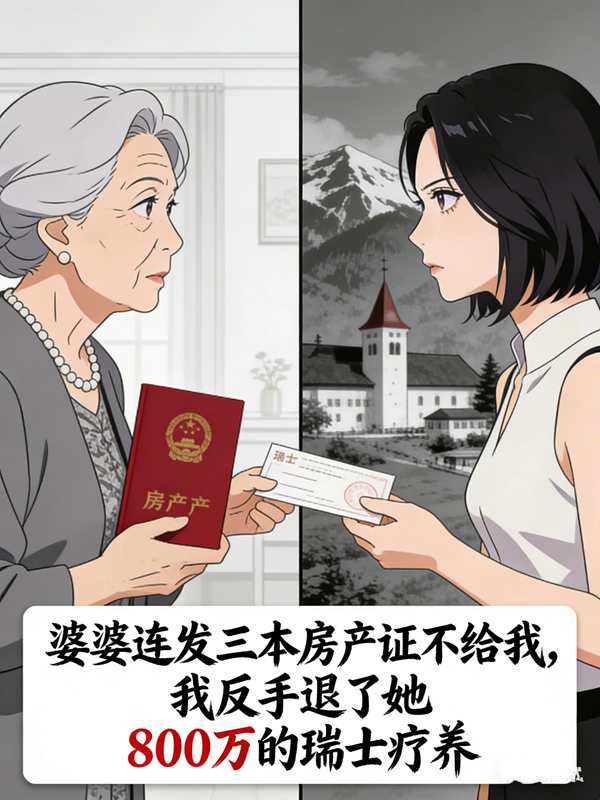 婆婆连发三本房产证不给我,我反手退了她800万的瑞士疗养封面